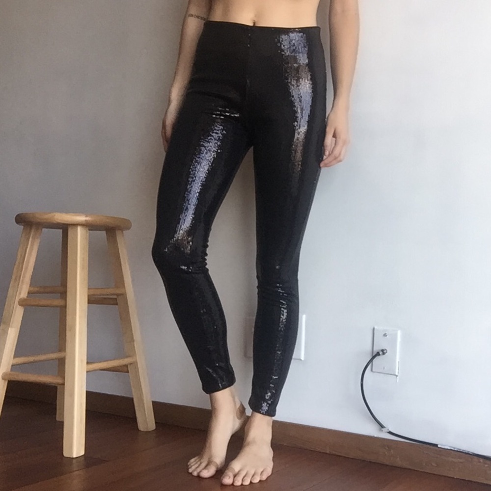 Black sequin leggings